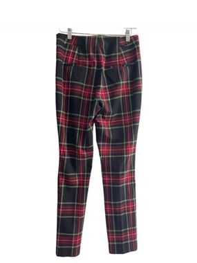 Zara Red and Black Plaid Slim Pants